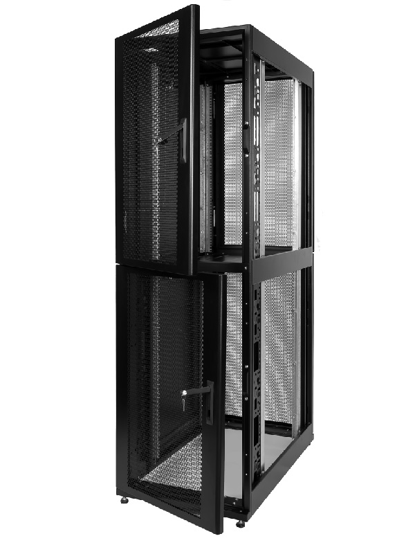 ЦМО ШТК-СП-К-2-46.6.10-44АА-Ч Шкаф серверный ПРОФ напольный колокейшн 46U (600х1000) 2 секции, дверь перф. (2шт), черный, в сборе