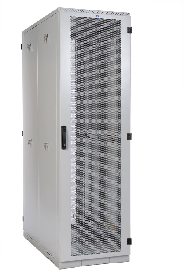 ЦМО ШТК-С-42.6.10-48АА Шкаф серверный напольный 42U (600х1000) дверь перфорированная, задние двойные перфорированные