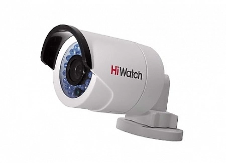 HiWatch DS-I120 (12) 1,3Мп уличная цилиндрическая мини IP-видеокамера с ИК-подсветкой до 15м 1/3'' CMOS матрица; объектив 12мм; угол обзора: 23°; механический ИК-фильтр