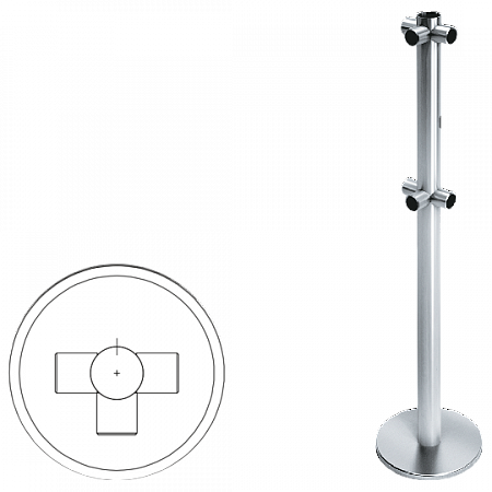 OXGARD Стойка  ограждения с отверстием под фиксатор Т-образная передвижная (ВЗР2442.09.32)