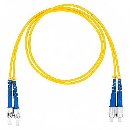 Шнур оптический коммутационный (патч-корд), FC-ST, дуплекс (duplex) OS2, нг(А)-HF, желтый, 10 м