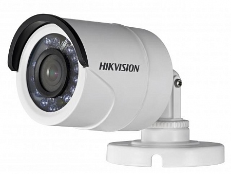 Hikvision DS-2CE16D0T-IR 2Мп уличная цилиндрическая HD-TVI камера с ИК-подсветкой до 20м2Мп CMOS матрица, объектив 2.8мм (3.6мм, 6мм опционально); угол обзора: 103°(2.8мм), 82.2°(3.6мм), 54°(6мм); механический ИК-фильтр; 0.01 Лк@F1.2; Smart ИК; DNR; Виде